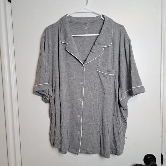 NEW Cozy Earth Women's Grey Bamboo Button Up Soft Shirt Pajama Top Size 3XL - Picture 2 of 7